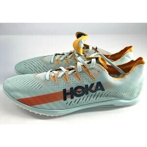 Hoka One One U Cielo X MD Mens Size 14 Track Shoes In Blue/Orange 1123151/BGRYL